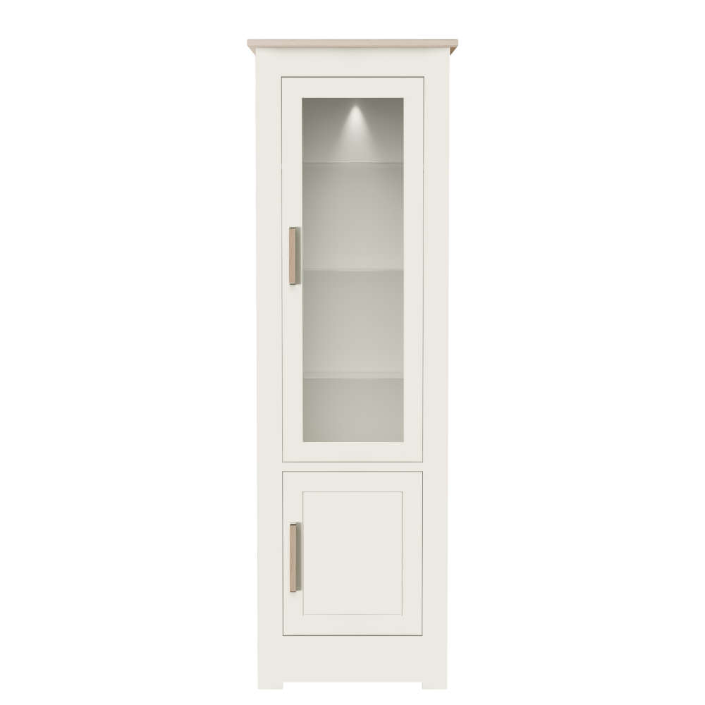 Narrow tall store display cabinet